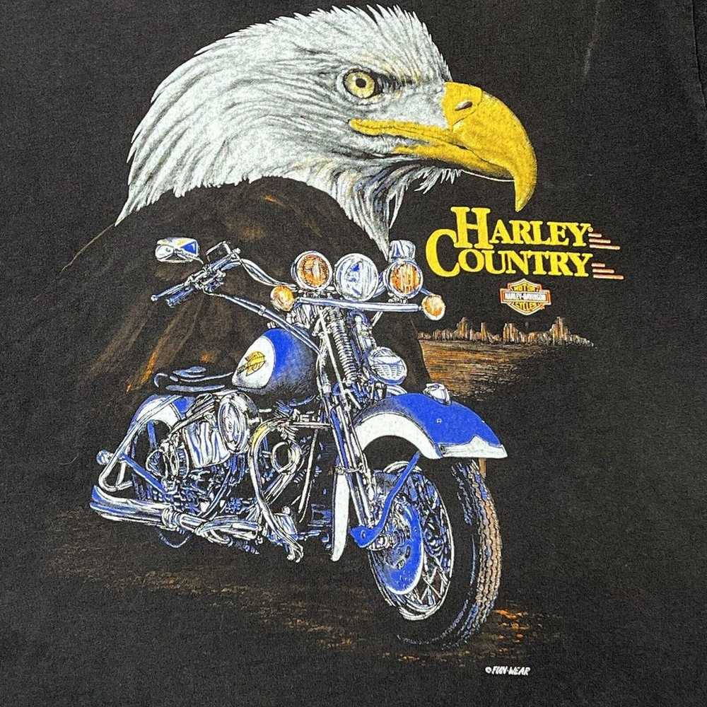 Vtg 90s Harley Davidson Fun Wear Single Stitch Te… - image 2