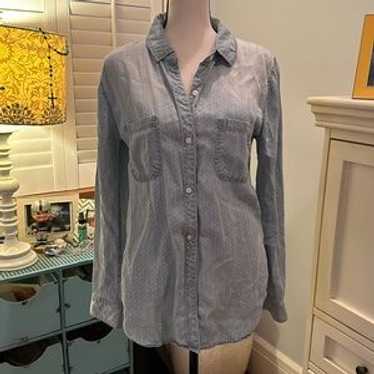 Rails Chambray With Polka Dots Button Down, Size … - image 1