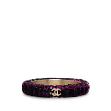 CHANEL Tweed CC Logo Bangle Bracelet Costume Brac… - image 1