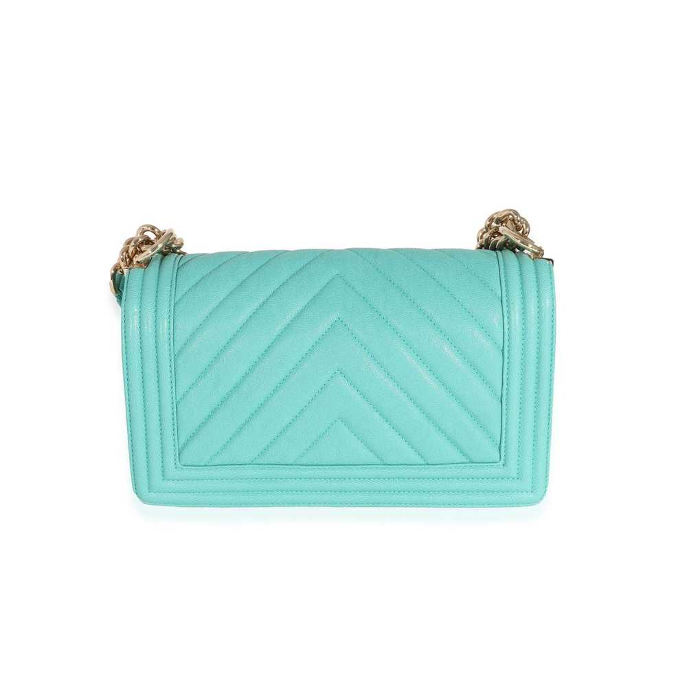 Chanel Chanel 19S Teal Chevron Caviar Medium Boy … - image 3