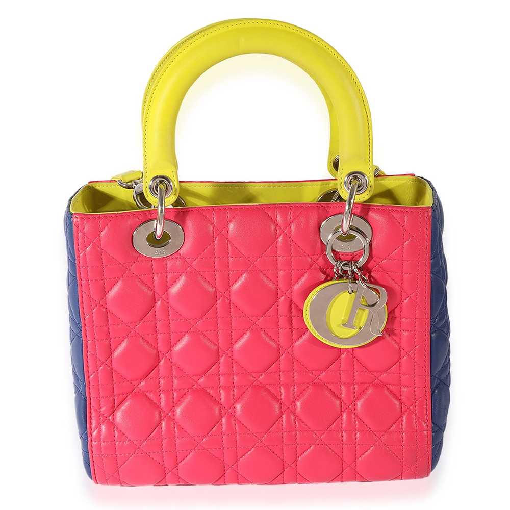 Dior Dior Tricolor Quilted Lambskin Medium Lady D… - image 1