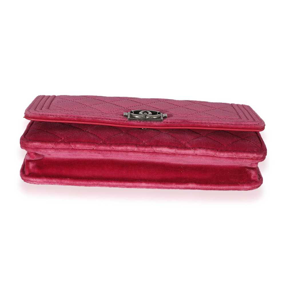 Chanel Chanel Pink Velvet Boy Wallet On Chain - image 5