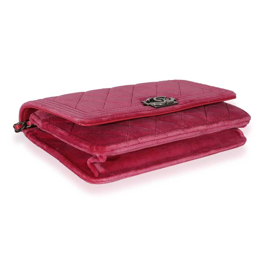 Chanel Chanel Pink Velvet Boy Wallet On Chain - image 6