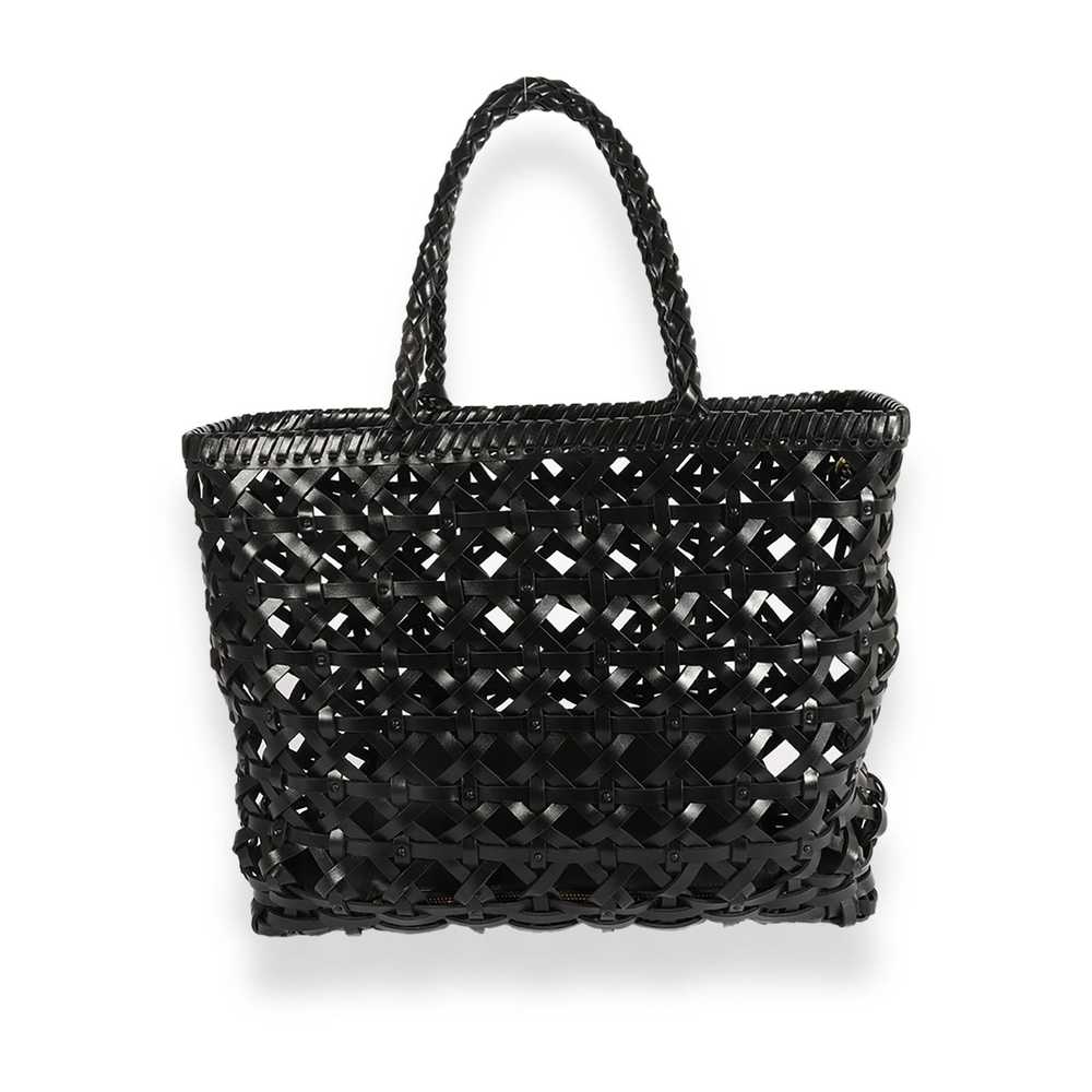 Dior Christian Dior Black Woven Leather Large Lad… - image 3