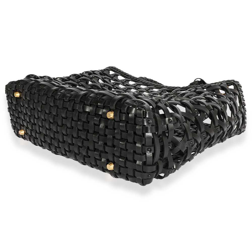 Dior Christian Dior Black Woven Leather Large Lad… - image 7