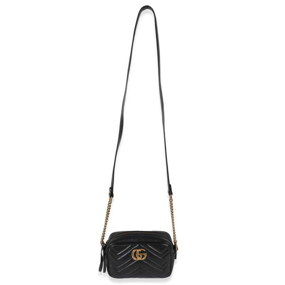 Gucci Gucci Black Matelassé GG Marmont Mini Bag - image 4