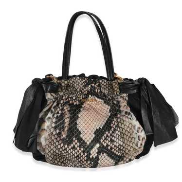 Prada Prada Black Pink Python Print Medium Pitone 