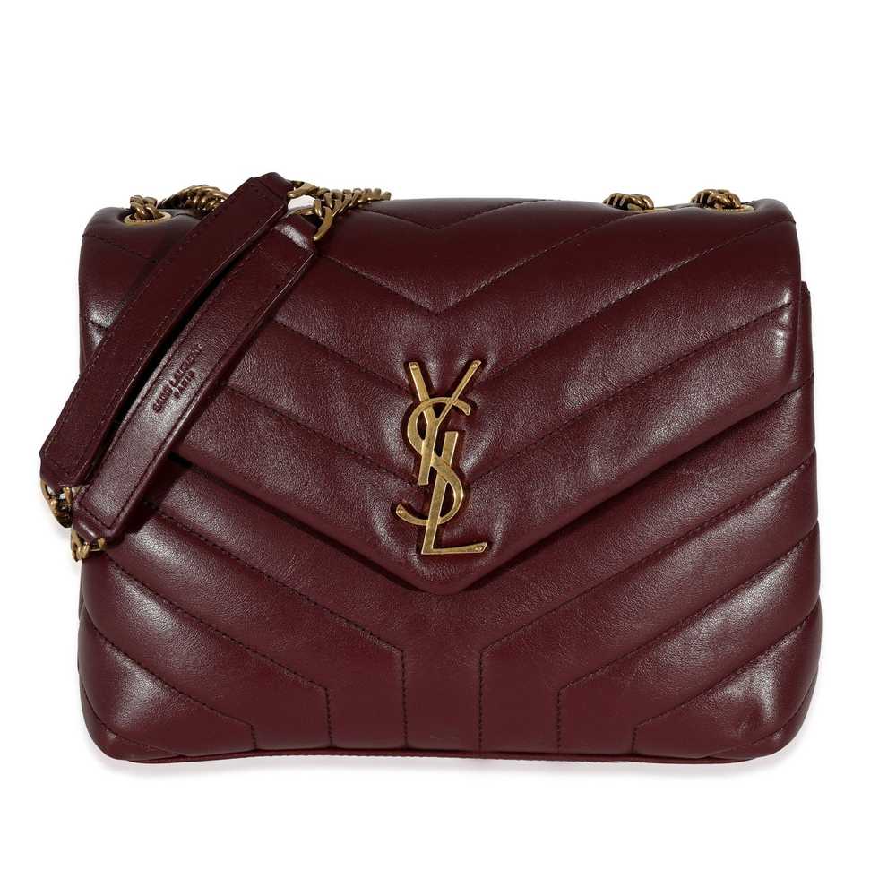 Yves Saint Laurent Saint Laurent Burgundy Calfski… - image 1