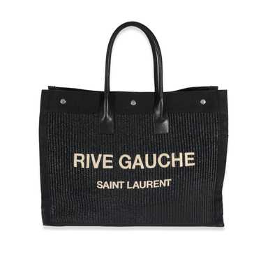 Yves Saint Laurent Saint Laurent Black Raffia Lar… - image 1