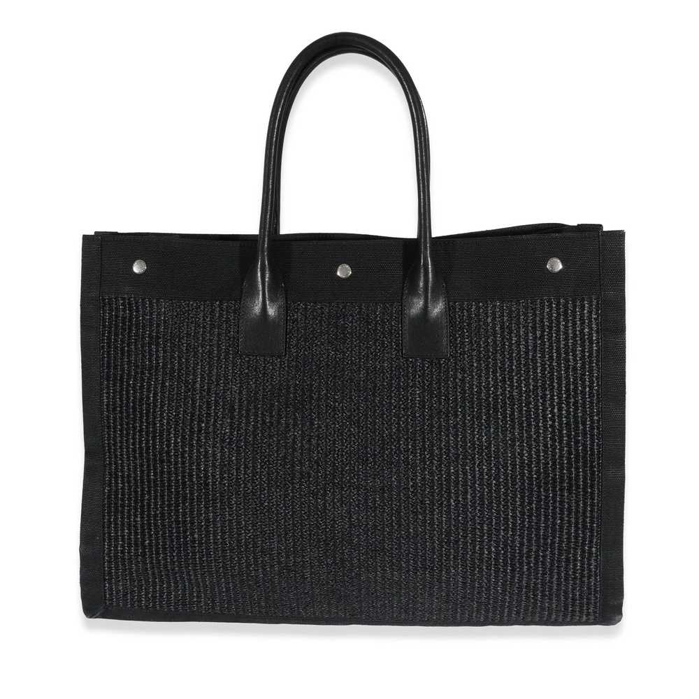 Yves Saint Laurent Saint Laurent Black Raffia Lar… - image 3