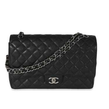 Chanel Chanel Black Caviar Maxi Classic Double Fl… - image 1