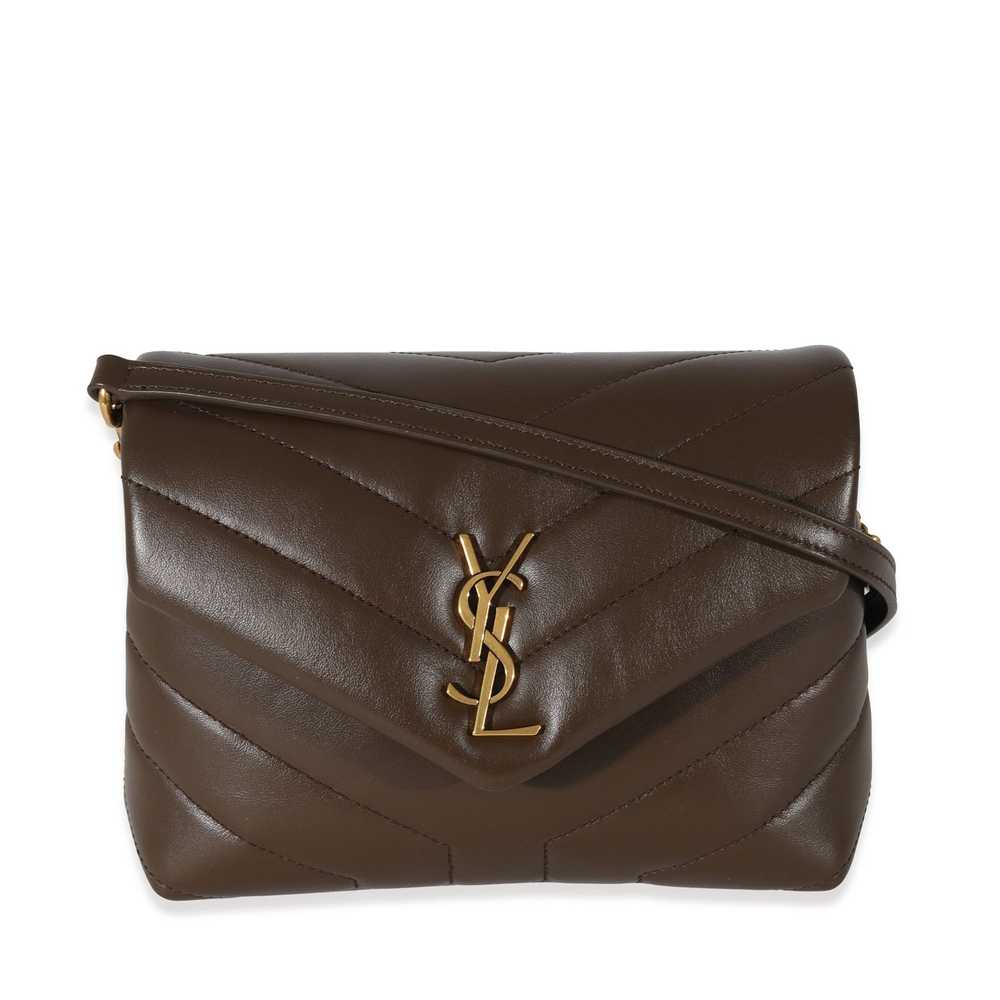 Yves Saint Laurent Saint Laurent Brown Quilted Le… - image 1