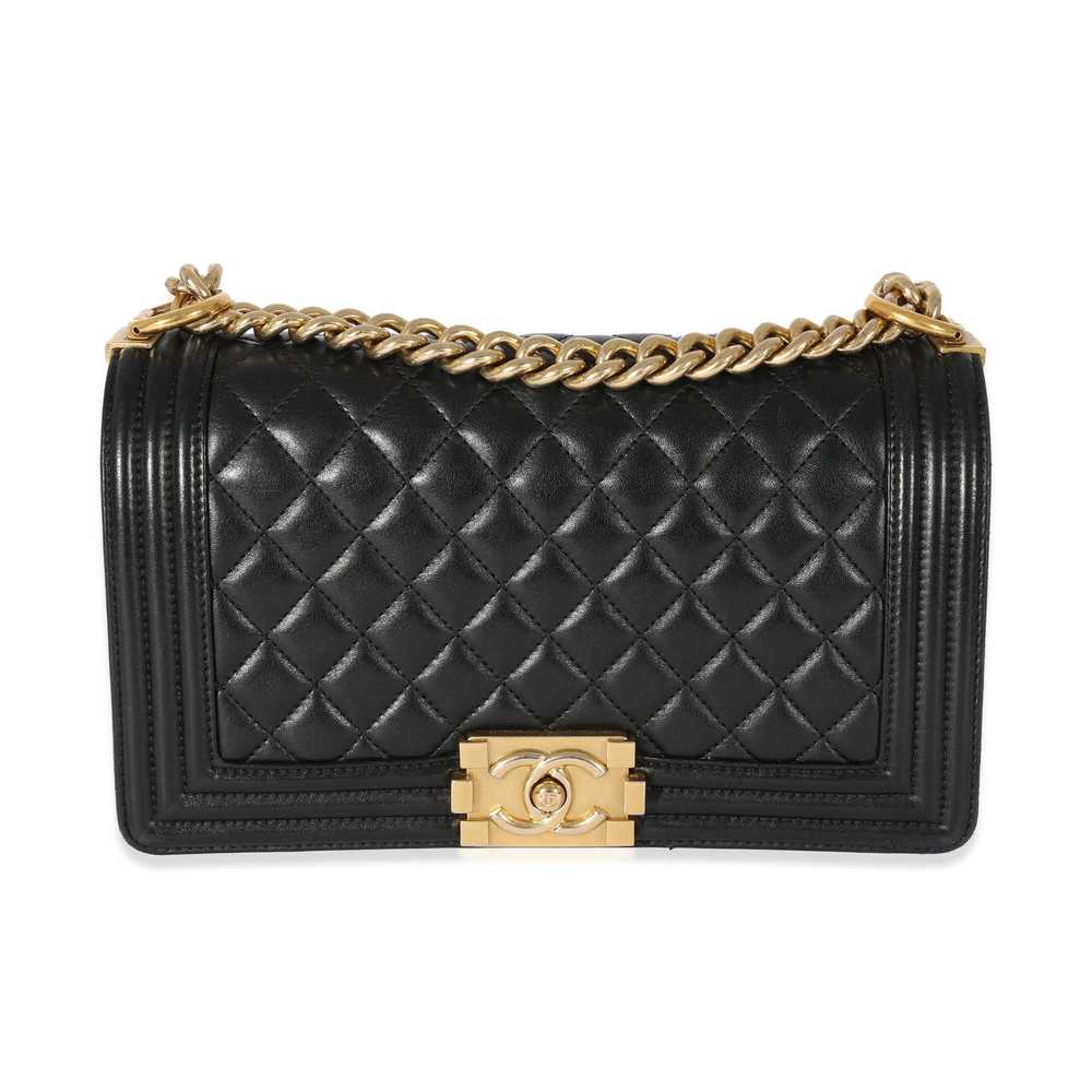 Chanel Chanel Black Lambskin Medium Boy Bag - image 1