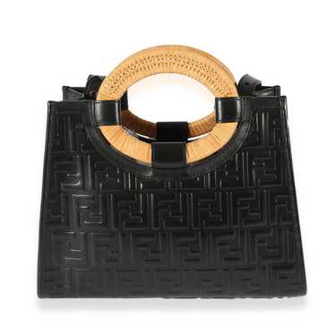 Fendi Fendi Leather Small FF Runway 1974 Tote Bla… - image 1