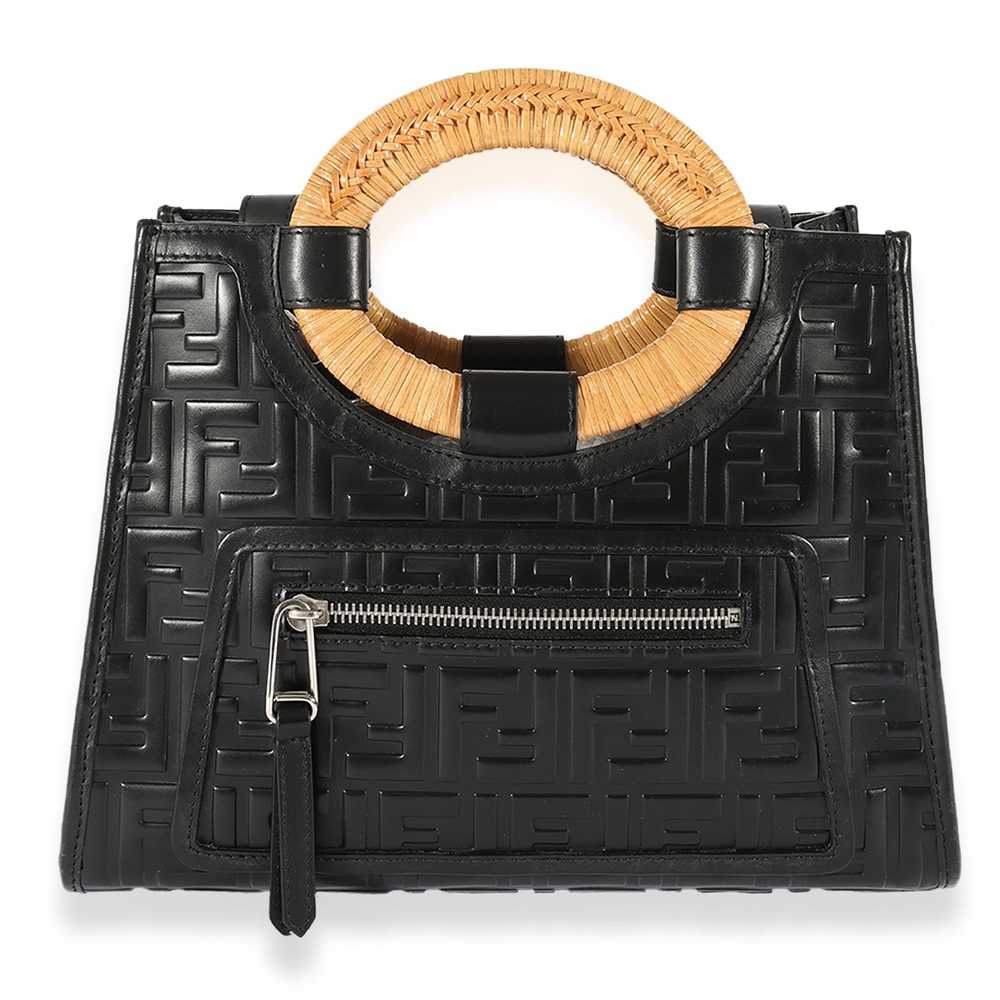 Fendi Fendi Leather Small FF Runway 1974 Tote Bla… - image 3