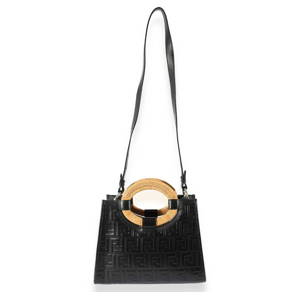 Fendi Fendi Leather Small FF Runway 1974 Tote Bla… - image 4