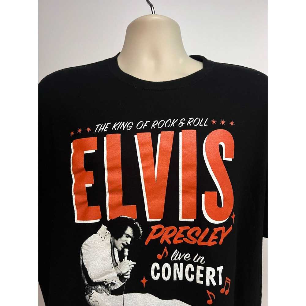 Band Tees Elvis Presley Black Graphic Band T-Shir… - image 4