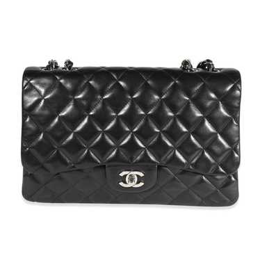 Chanel Chanel Black Quilted Lambskin Jumbo Classi… - image 1