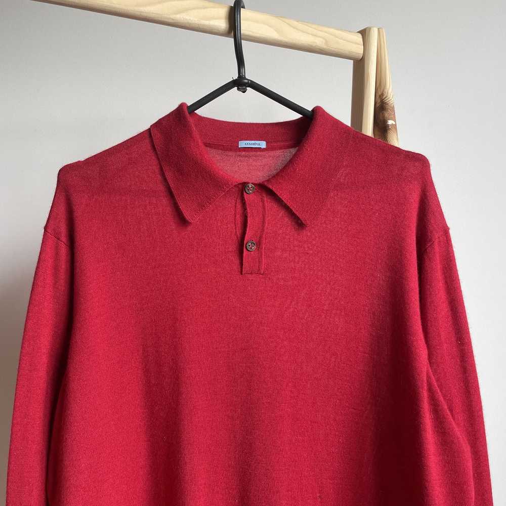 Malo Malo Cashmere/Silk L/S Knitted Polo Shirt Si… - image 3