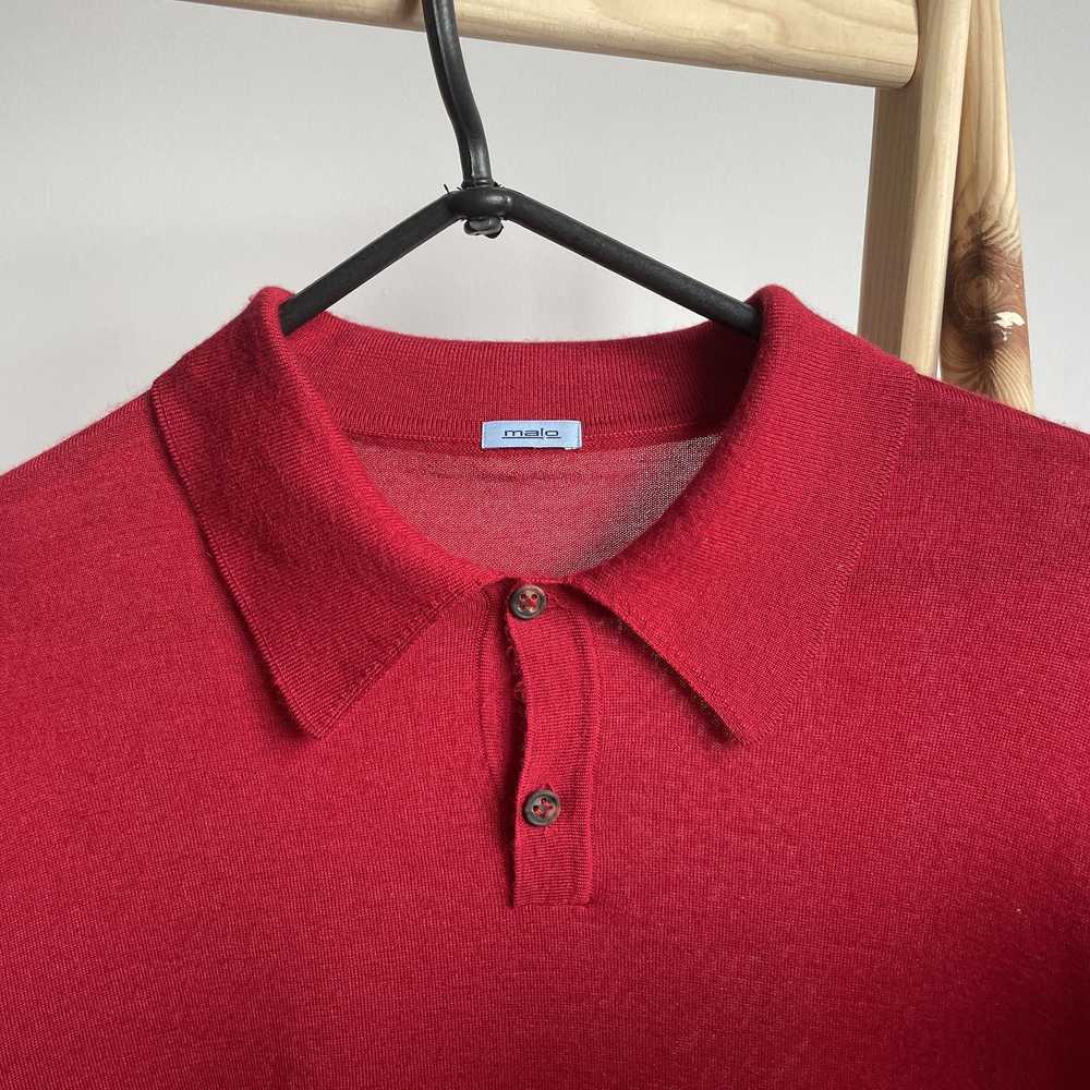 Malo Malo Cashmere/Silk L/S Knitted Polo Shirt Si… - image 4