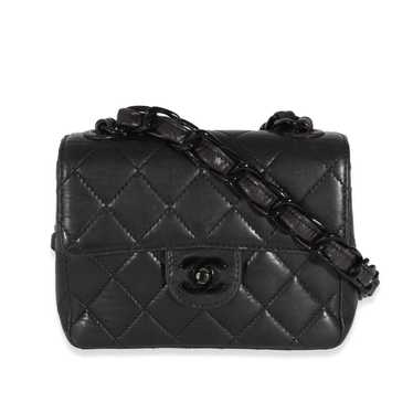 Chanel Chanel Vintage Black Lambskin Resin Mini F… - image 1