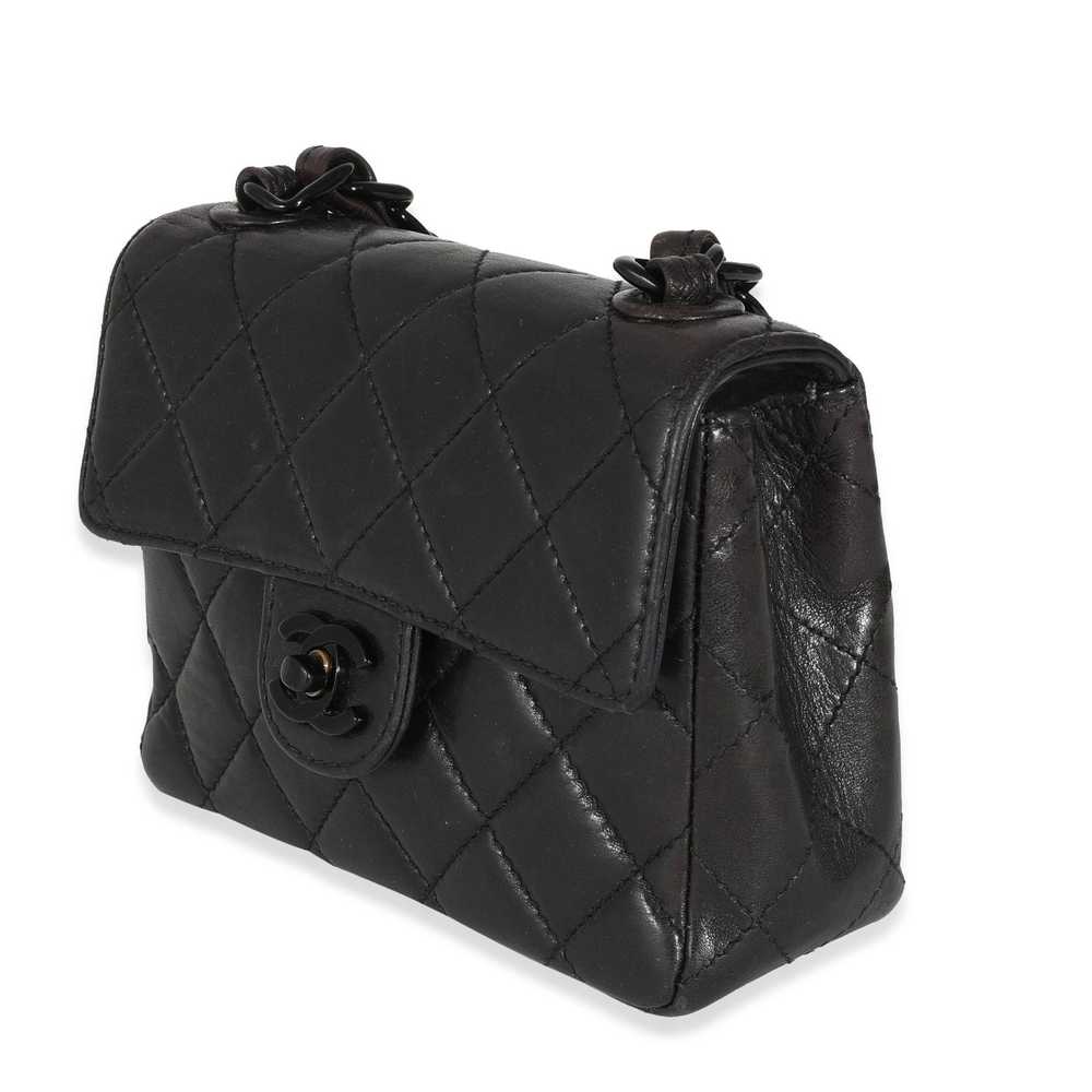 Chanel Chanel Vintage Black Lambskin Resin Mini F… - image 2