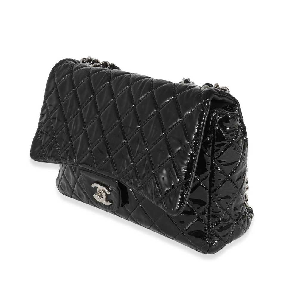 Chanel Chanel Black Patent Soft Jumbo Single Flap… - image 2