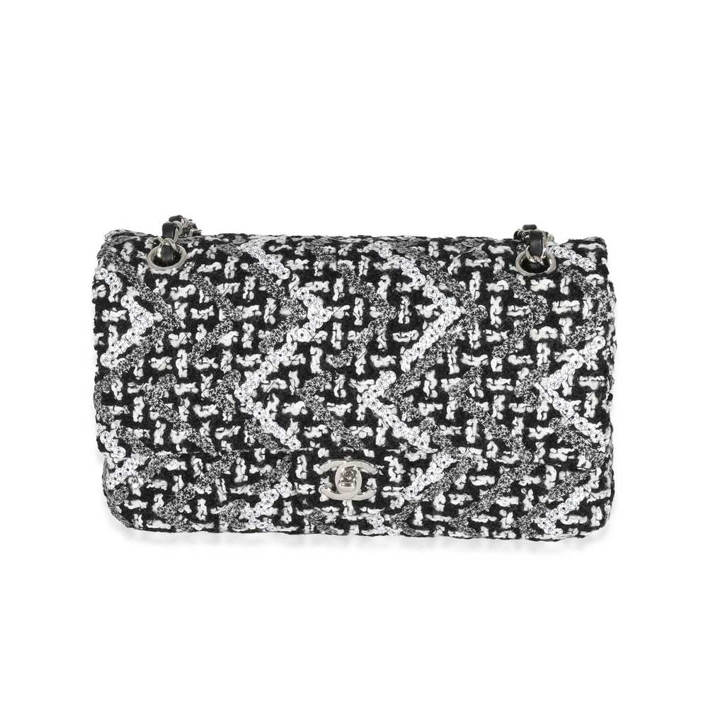 Chanel Chanel Black & White Crochet & Sequin Medi… - image 1