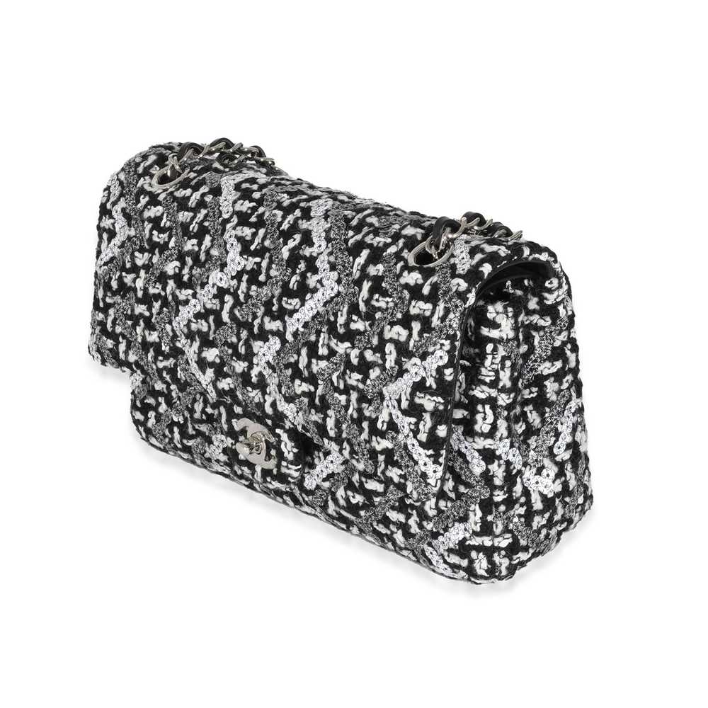 Chanel Chanel Black & White Crochet & Sequin Medi… - image 2