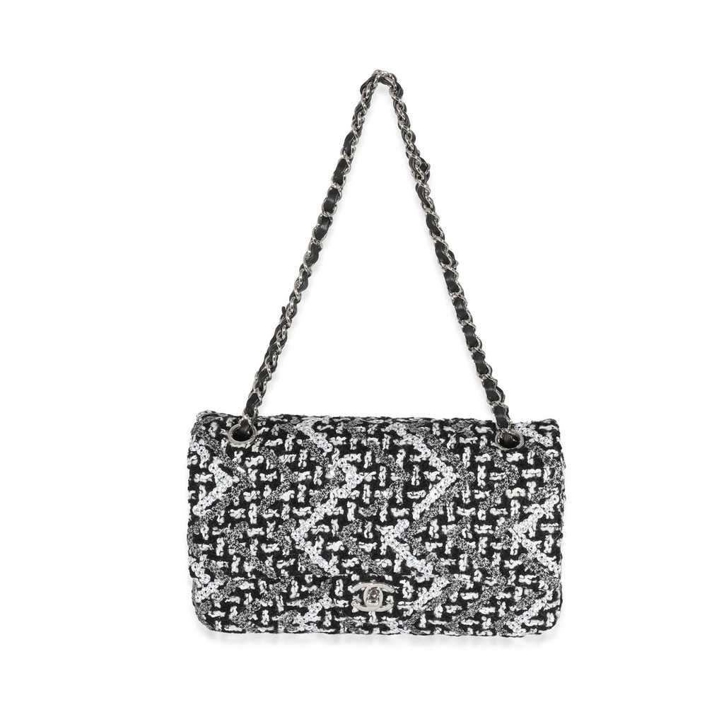 Chanel Chanel Black & White Crochet & Sequin Medi… - image 7