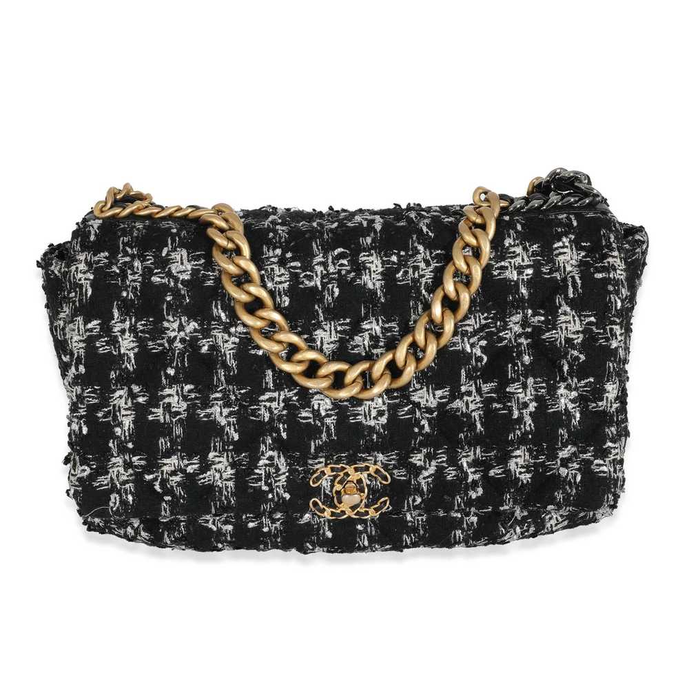 Chanel Chanel Black White Metallic Houndstooth Tw… - image 1