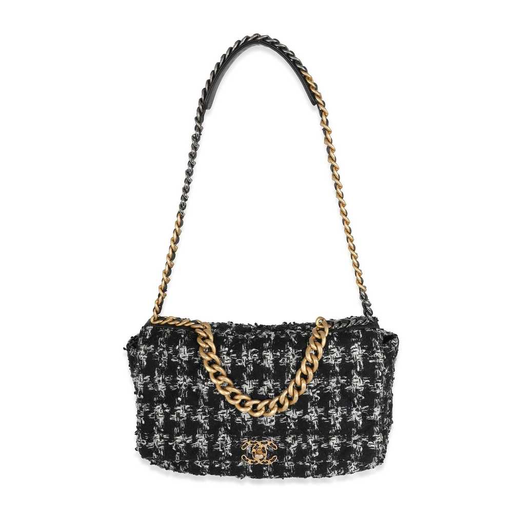 Chanel Chanel Black White Metallic Houndstooth Tw… - image 4