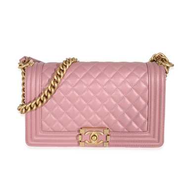 Chanel Chanel Metallic Pink Calfskin Medium Boy B… - image 1