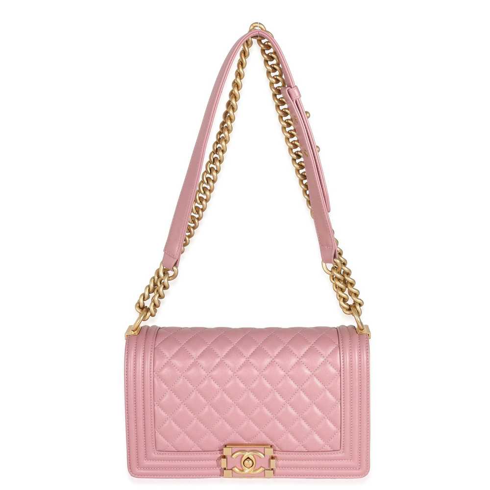 Chanel Chanel Metallic Pink Calfskin Medium Boy B… - image 4