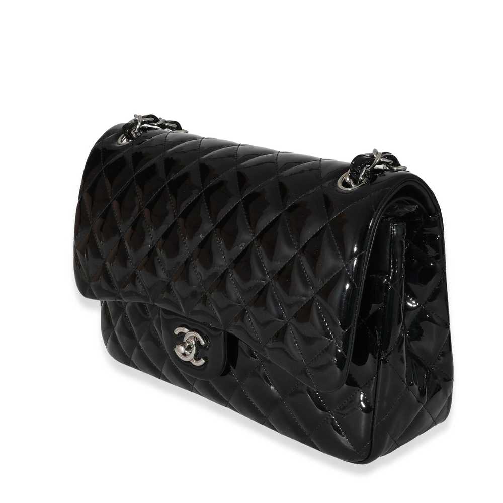 Chanel Chanel Black Patent Classic Jumbo Flap Bag - image 2