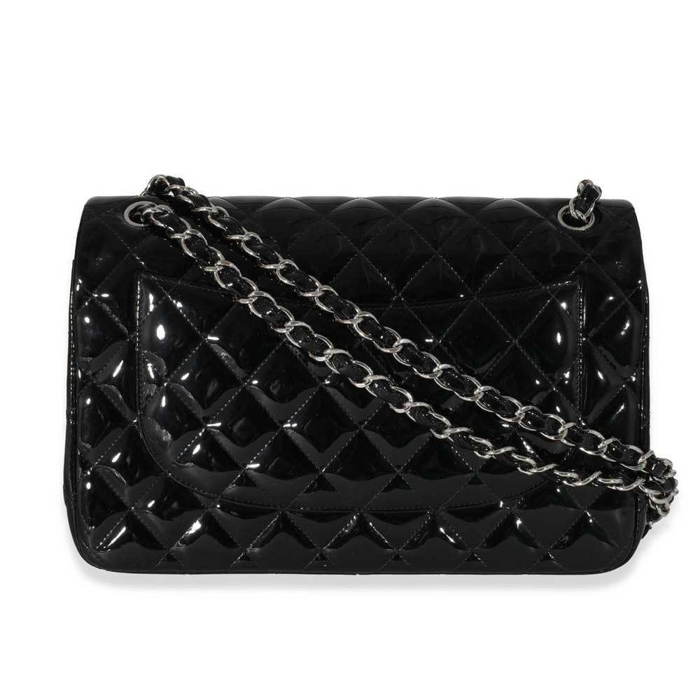 Chanel Chanel Black Patent Classic Jumbo Flap Bag - image 3