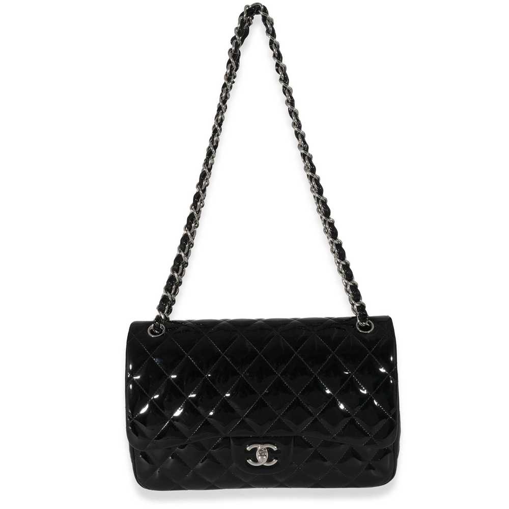 Chanel Chanel Black Patent Classic Jumbo Flap Bag - image 8