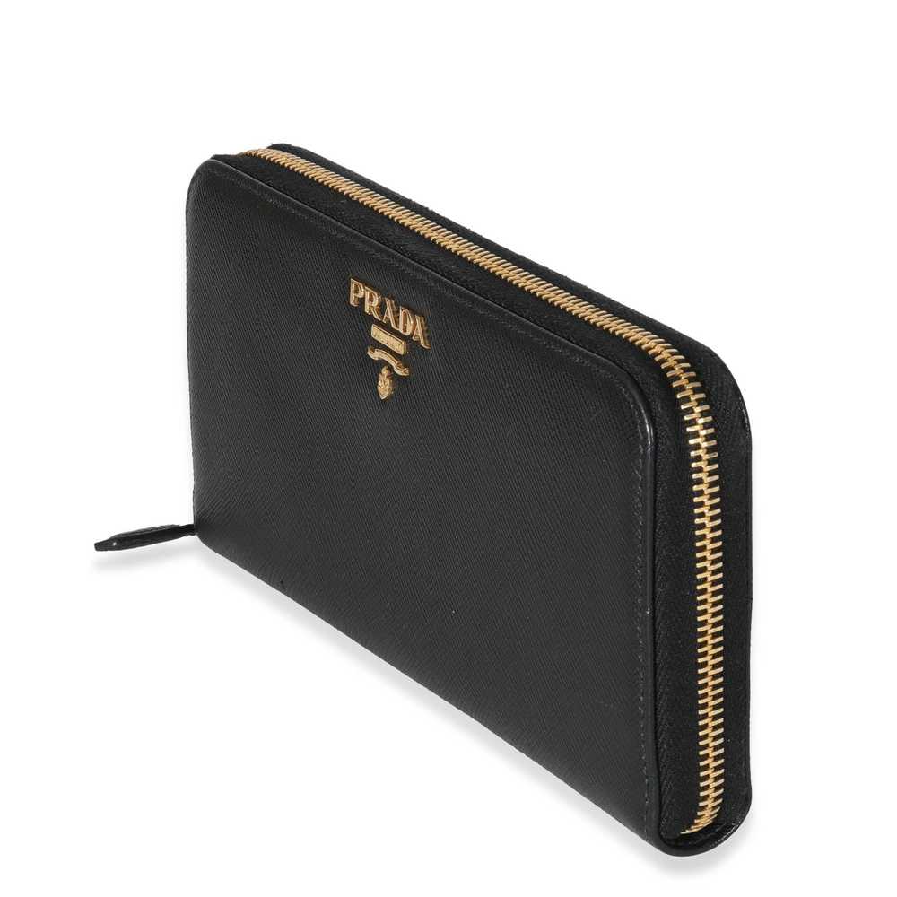 Prada Prada Black Saffiano Long Zip Around Wallet - image 2