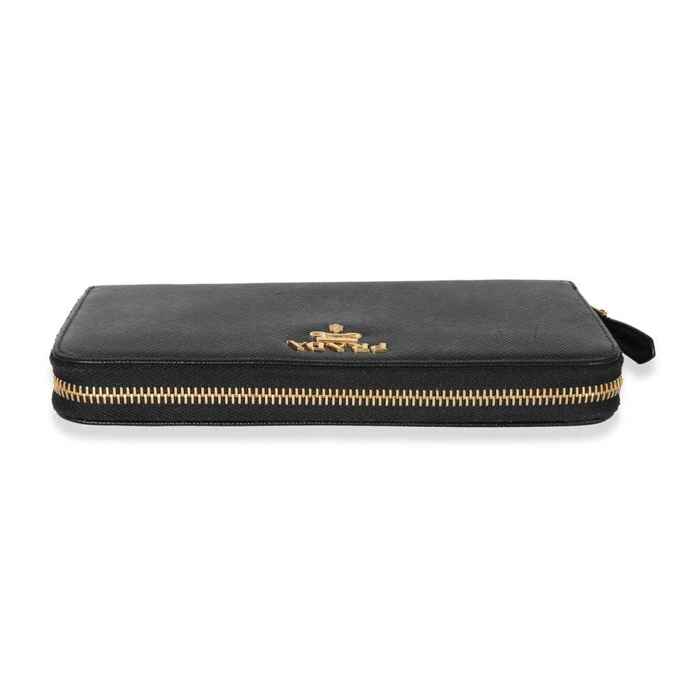 Prada Prada Black Saffiano Long Zip Around Wallet - image 4