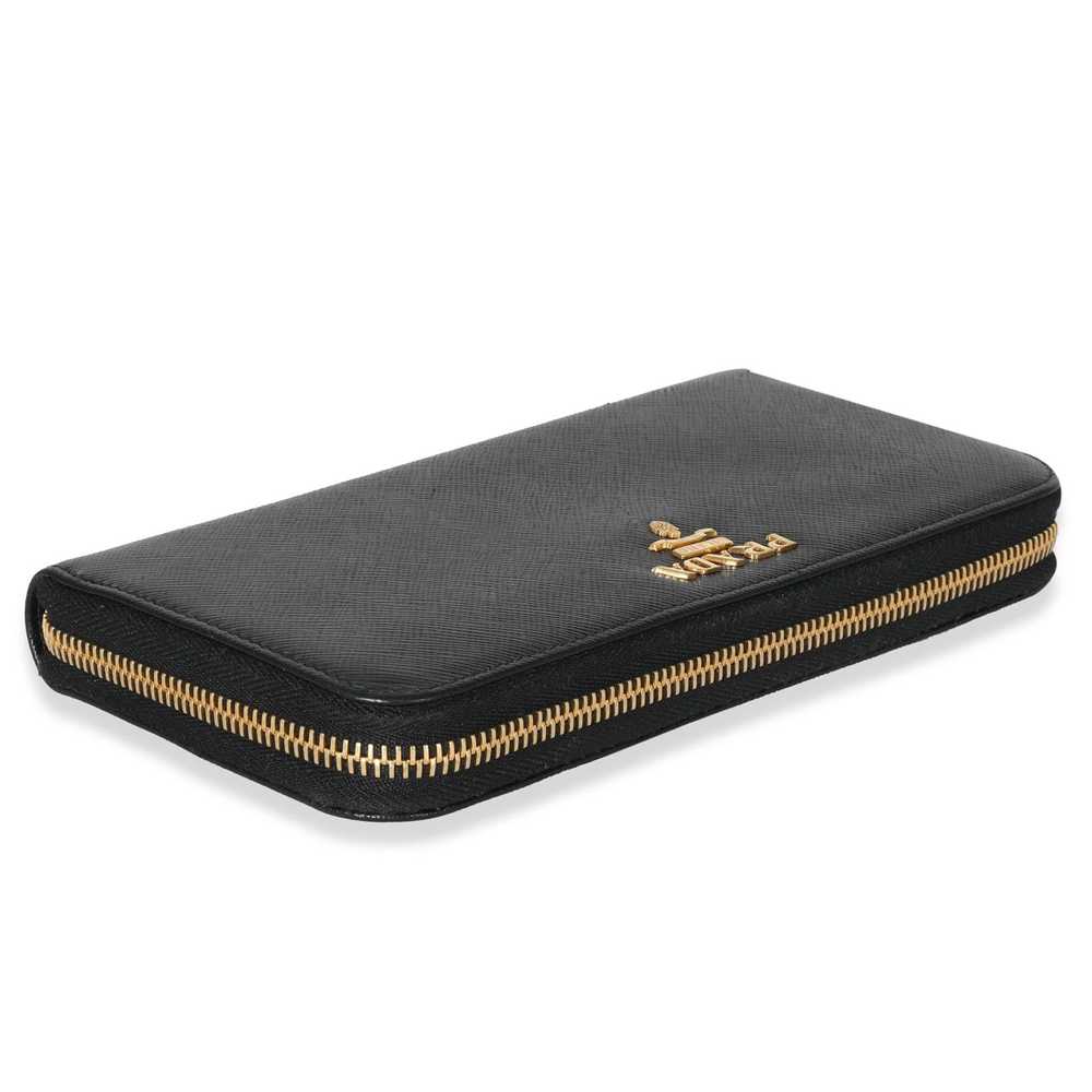 Prada Prada Black Saffiano Long Zip Around Wallet - image 5