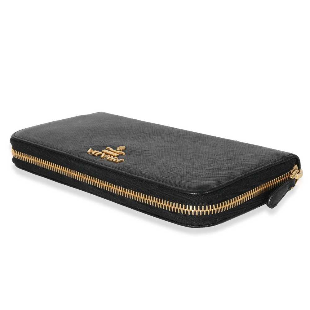 Prada Prada Black Saffiano Long Zip Around Wallet - image 6