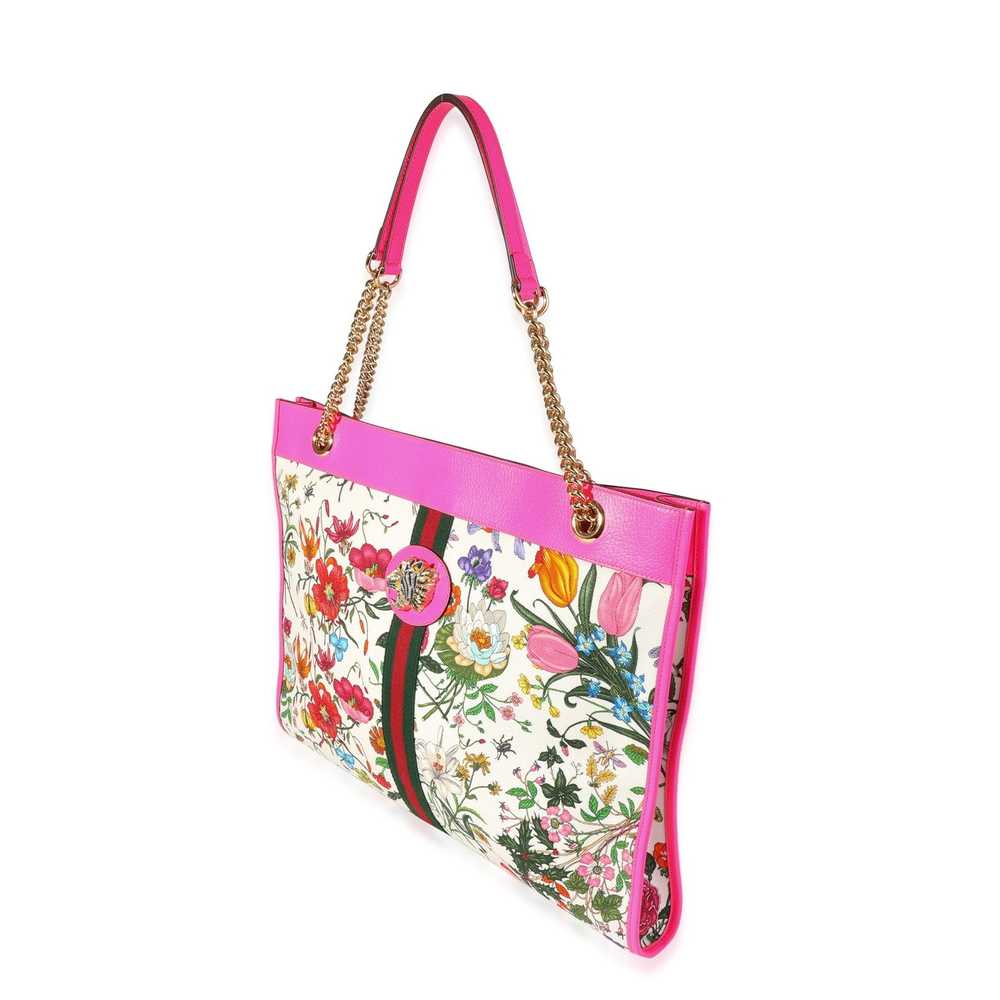 Gucci Gucci Multicolor Flora Canvas & Hot Pink Le… - image 2