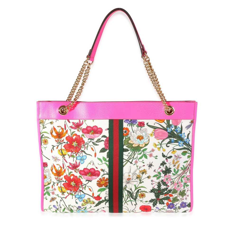 Gucci Gucci Multicolor Flora Canvas & Hot Pink Le… - image 3