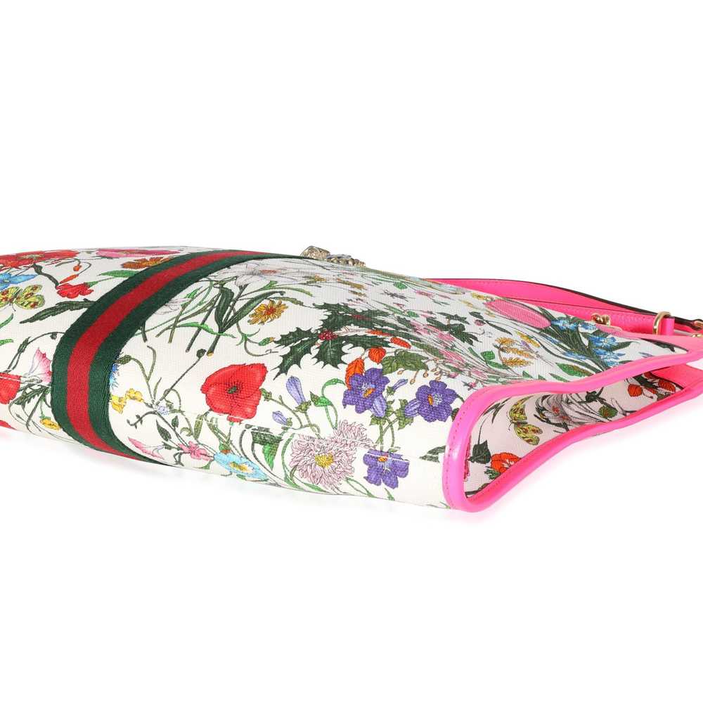 Gucci Gucci Multicolor Flora Canvas & Hot Pink Le… - image 6