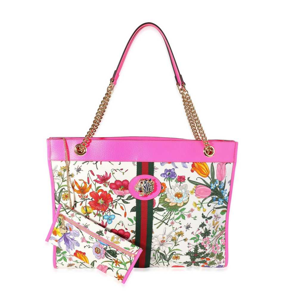 Gucci Gucci Multicolor Flora Canvas & Hot Pink Le… - image 8