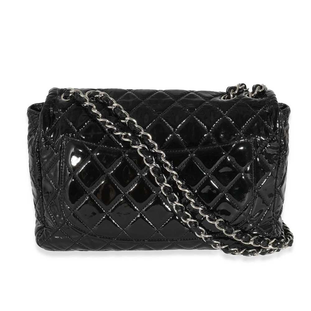 Chanel Chanel Black Patent Soft Jumbo Single Flap… - image 3