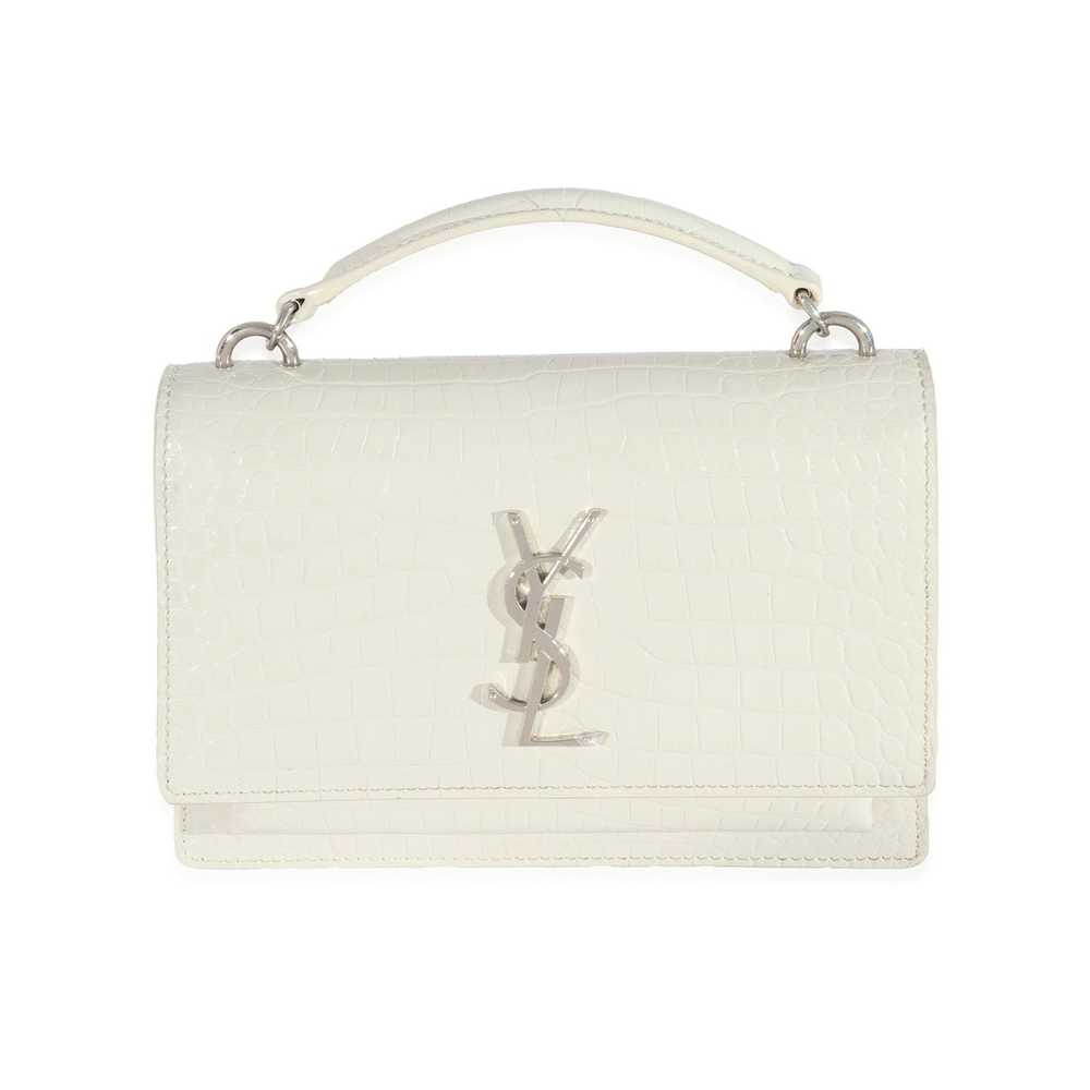 Yves Saint Laurent Saint Laurent White Croc Embos… - image 1