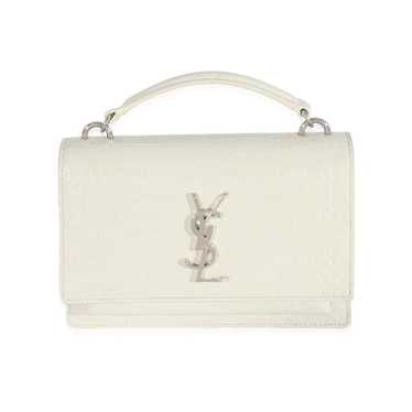 Yves Saint Laurent Saint Laurent White Croc Embos… - image 1