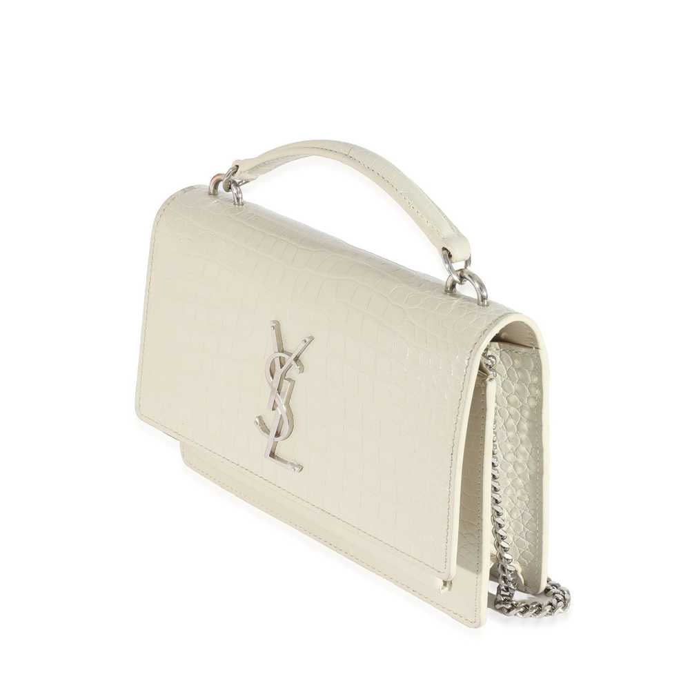 Yves Saint Laurent Saint Laurent White Croc Embos… - image 2