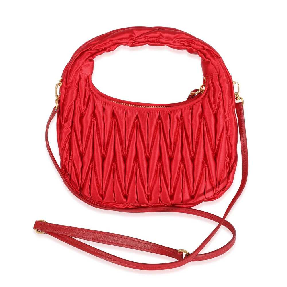 Miu Miu Miu Miu Red Matelasse Satin Mini Wander H… - image 3